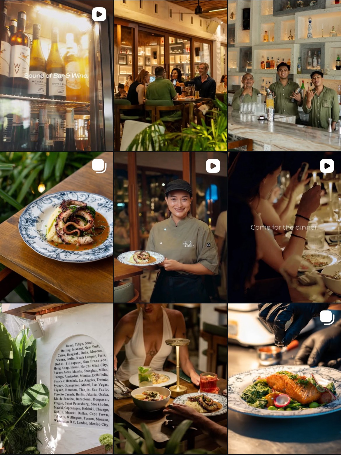 12 Kitchen and Wine Instagram feed, nine posts